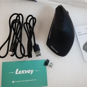 Lekvey Ergonomic Mouse, Vertical Wireless Mouse - Rechargeable 2.4GHz Optical